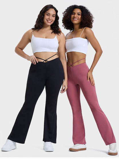 Arivelle High-Stretch V-Waist Tie Leggings